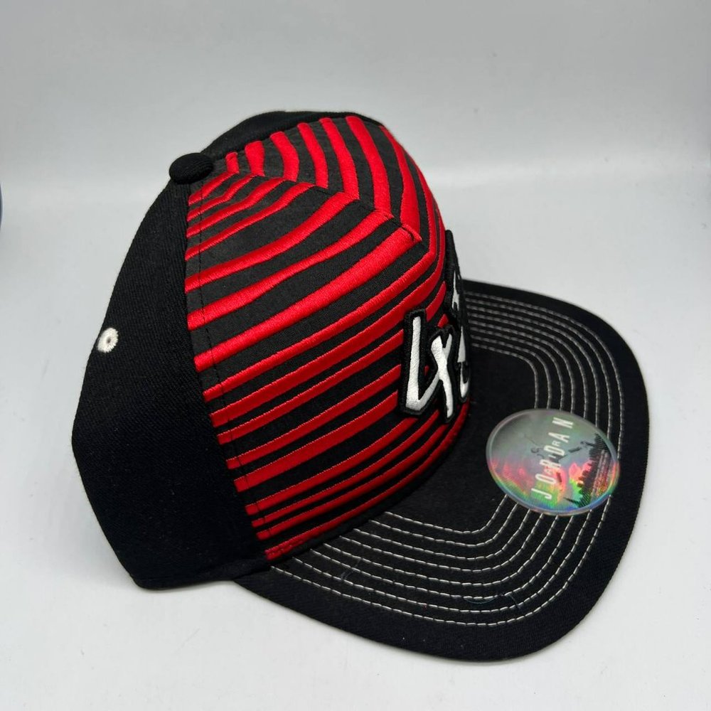 Air Jordan 10 Baron 45 Jumpman Hat Snapback Cap Black Red New Men - Picture 3 of 7